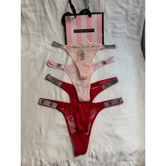 NWT Victoria’s Secret Very Sexy Bling Strap Thongs & Brazilian Size Small - Picture 1 of 5